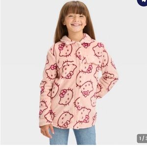 HELLO KITTY fleece button down jacket